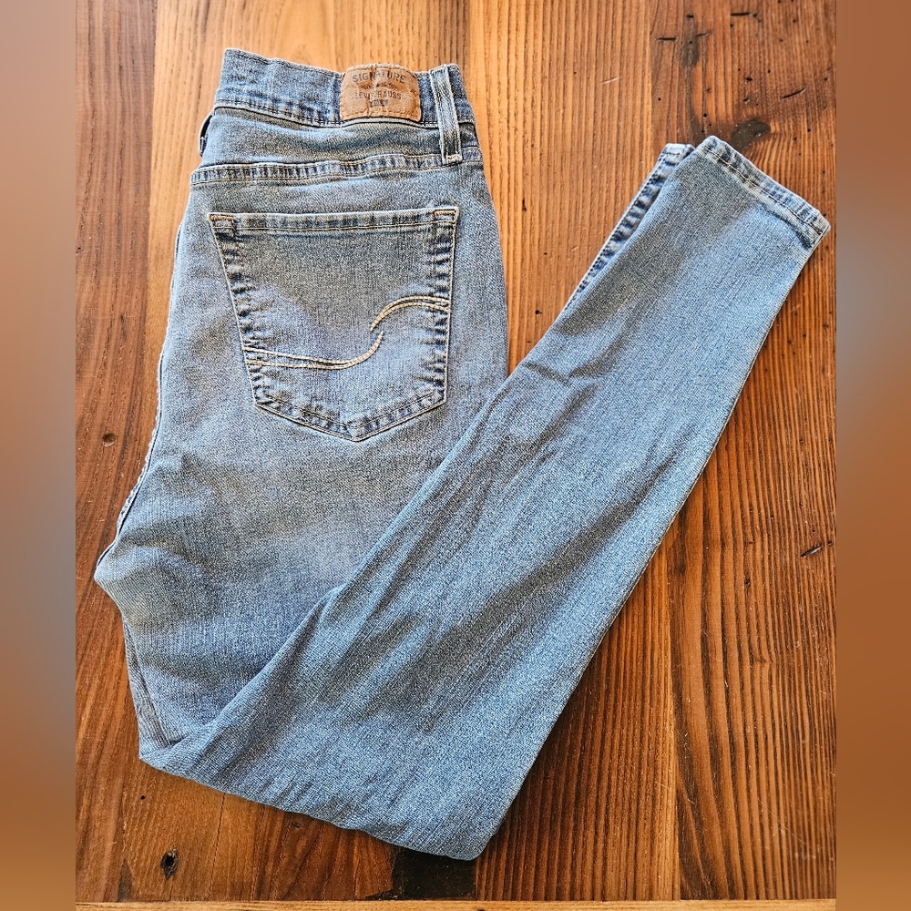 Levi High Rise Jegging Blue Denim Women's 13